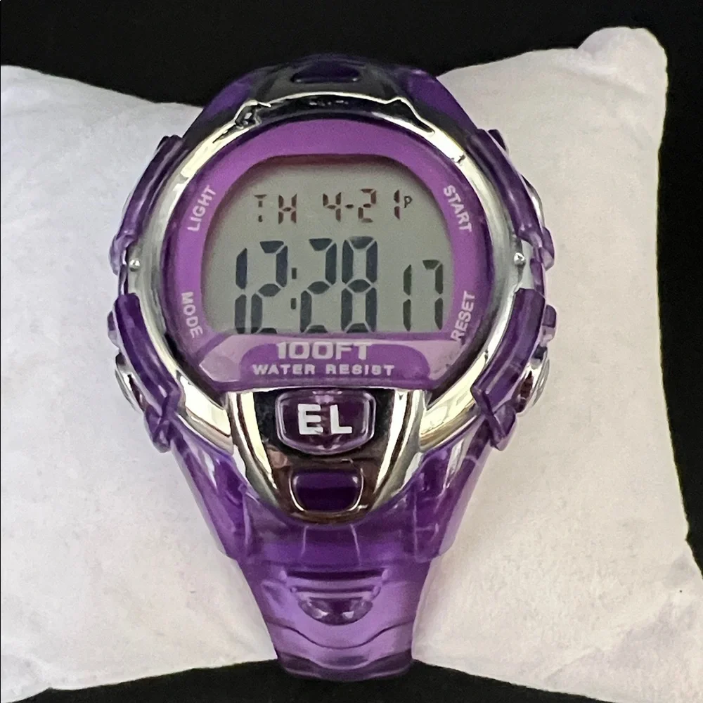 Purple Digital Sports Watch Fits 4.75” to 7.25” Wrist